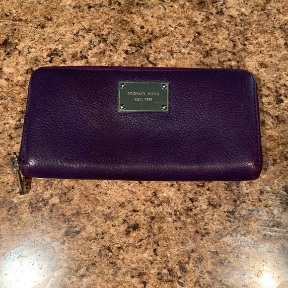 EUC Michael Kors Hobo Purse & Wallet Purple Set VINTAGE - Picture 14 of 16